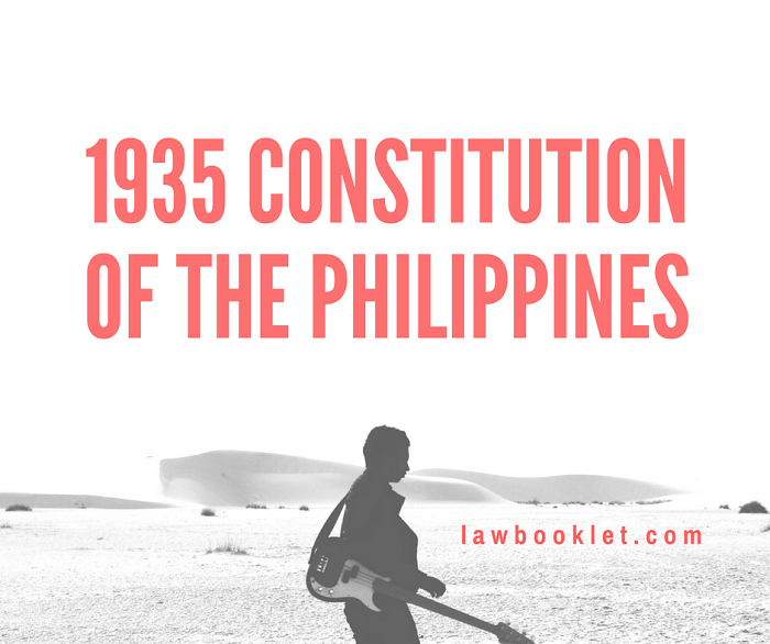 1935 Philippine Constitution Pdf